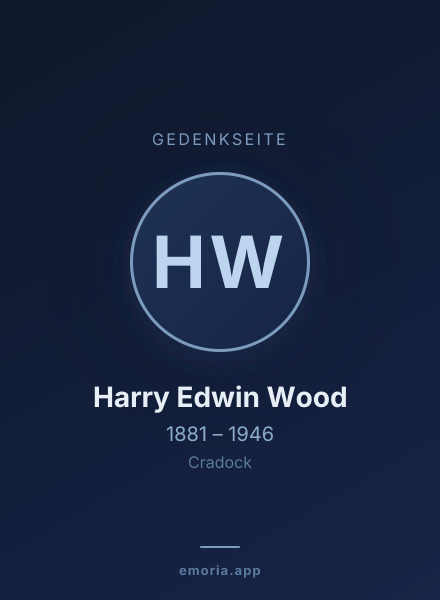 Gedenkportrait von Harry Edwin Wood