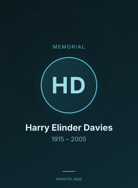 Memorial portrait of Harry Elinder Davies