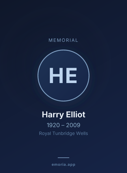 Memorial portrait of Harry Elliot