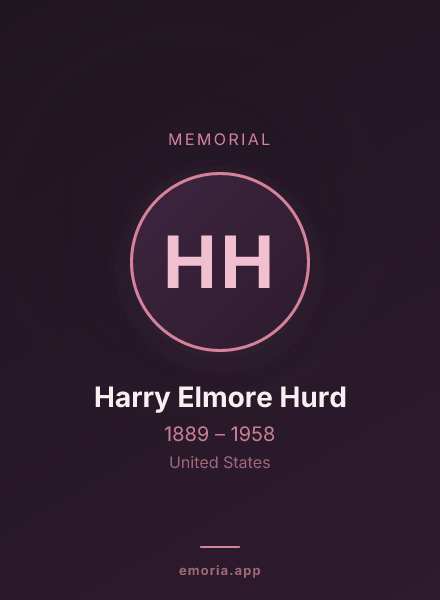 Memorial portrait of Harry Elmore Hurd