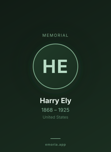 Memorial portrait of Harry Ely