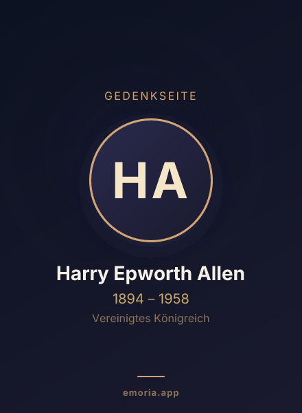 Gedenkportrait von Harry Epworth Allen