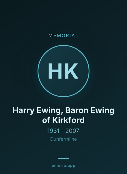Memorial portrait of Harry Ewing, Baron Ewing of Kirkford