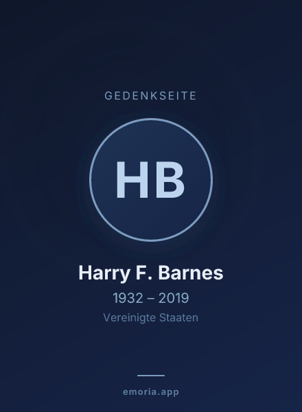 Gedenkportrait von Harry F. Barnes