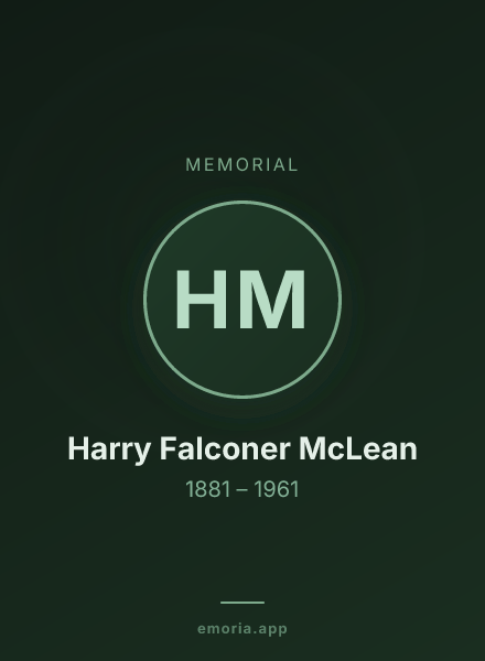 Memorial portrait of Harry Falconer McLean