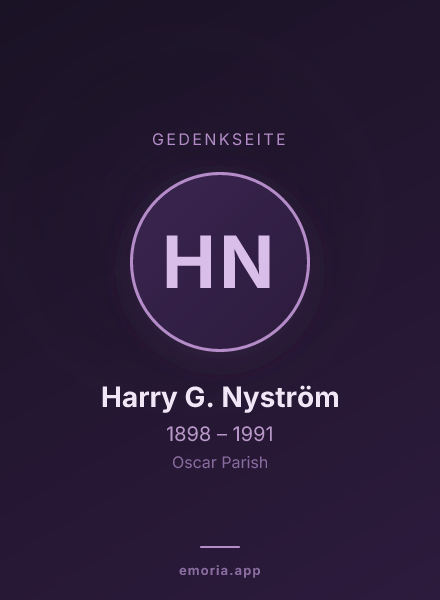 Gedenkportrait von Harry G. Nyström
