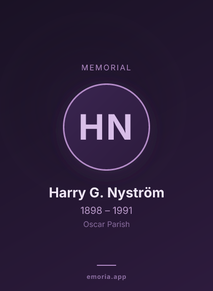 Memorial portrait of Harry G. Nyström