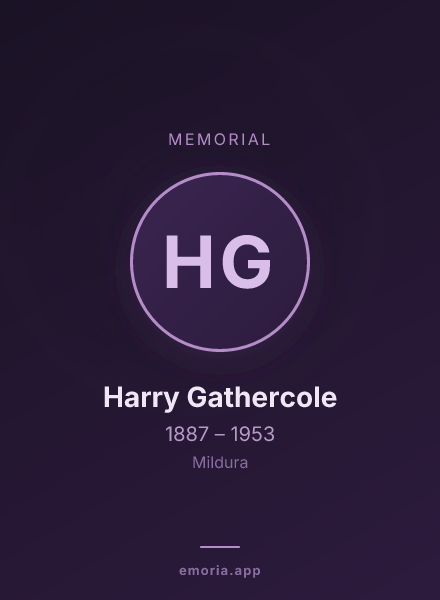 Memorial portrait of Harry Gathercole