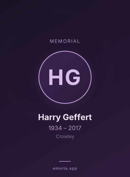 Memorial portrait of Harry Geffert