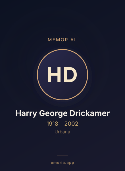 Memorial portrait of Harry George Drickamer