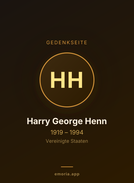 Gedenkportrait von Harry George Henn