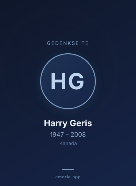 Gedenkportrait von Harry Geris