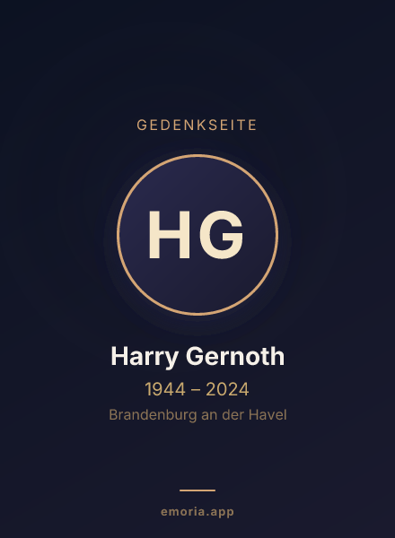 Gedenkportrait von Harry Gernoth
