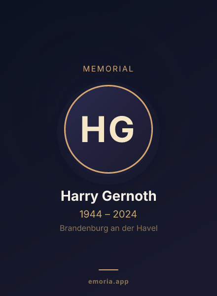 Memorial portrait of Harry Gernoth