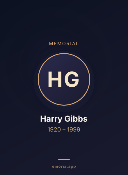 Memorial portrait of Harry Gibbs