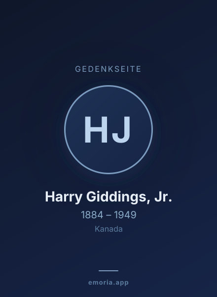 Gedenkportrait von Harry Giddings, Jr.