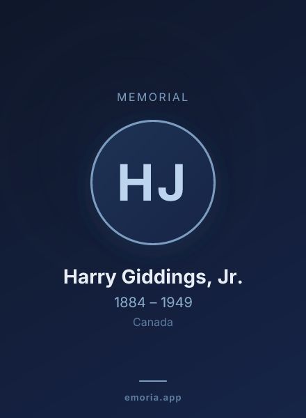 Memorial portrait of Harry Giddings, Jr.