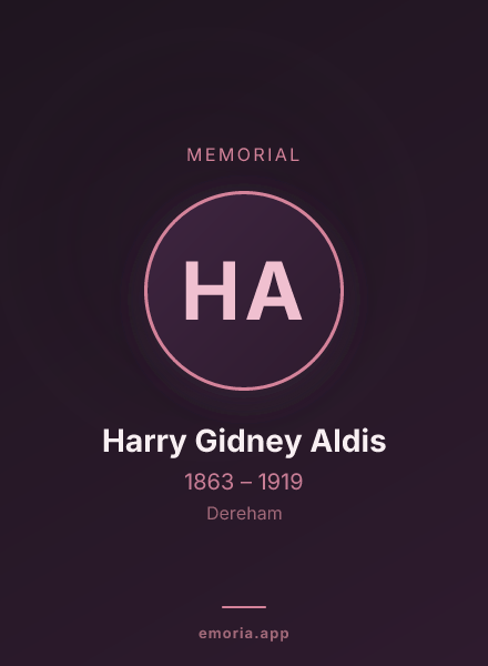 Memorial portrait of Harry Gidney Aldis