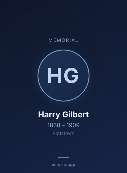 Memorial portrait of Harry Gilbert