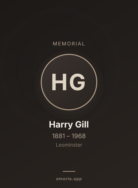 Memorial portrait of Harry Gill