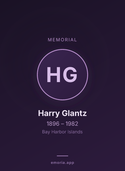 Memorial portrait of Harry Glantz