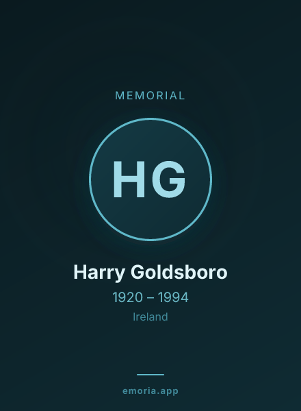 Memorial portrait of Harry Goldsboro