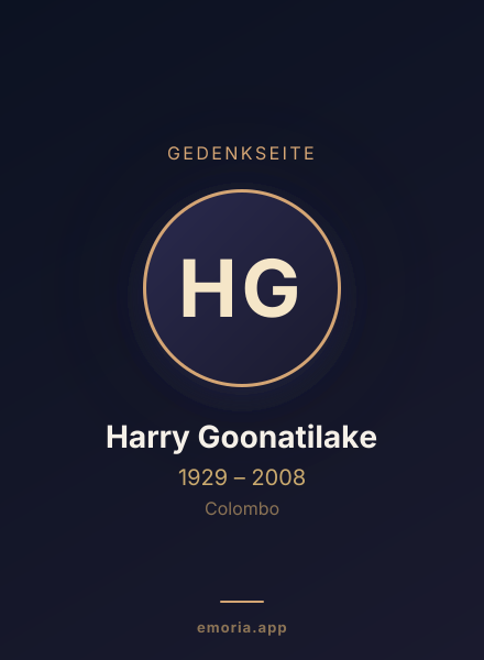 Gedenkportrait von Harry Goonatilake