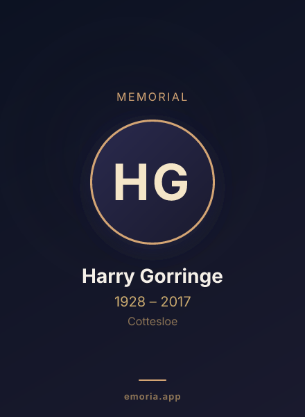 Memorial portrait of Harry Gorringe