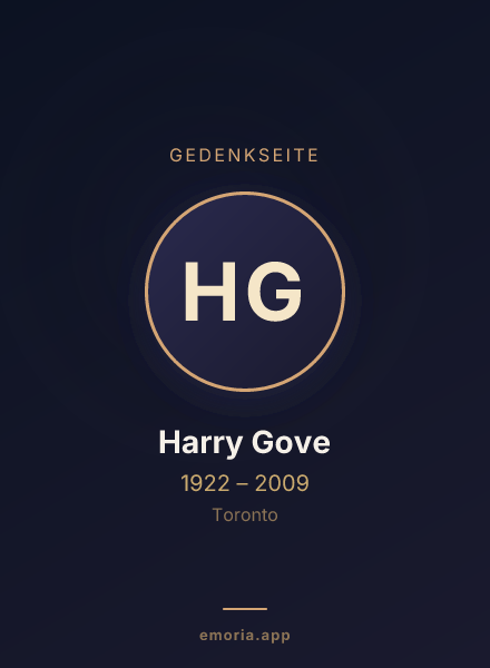 Gedenkportrait von Harry Gove
