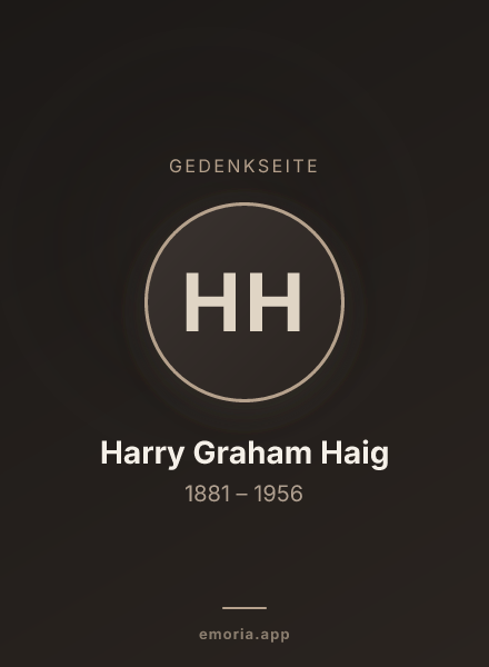 Gedenkportrait von Harry Graham Haig