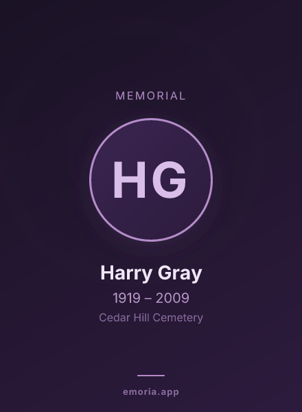 Memorial portrait of Harry Gray