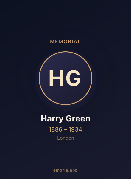 Memorial portrait of Harry Green