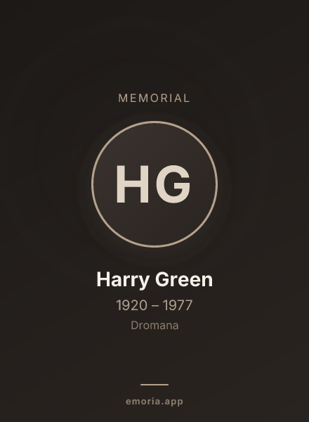 Memorial portrait of Harry Green
