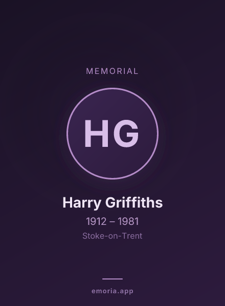 Memorial portrait of Harry Griffiths