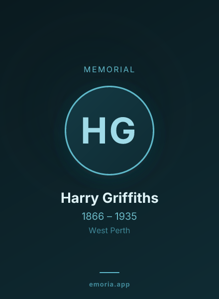 Memorial portrait of Harry Griffiths