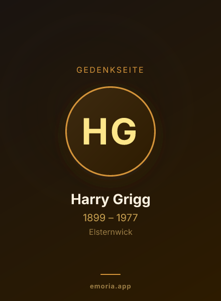 Gedenkportrait von Harry Grigg