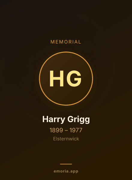 Memorial portrait of Harry Grigg