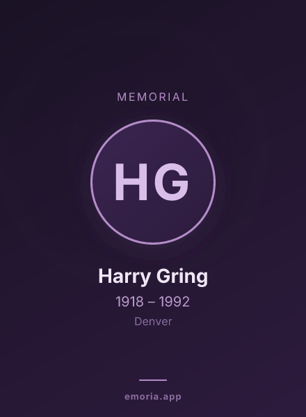 Memorial portrait of Harry Gring