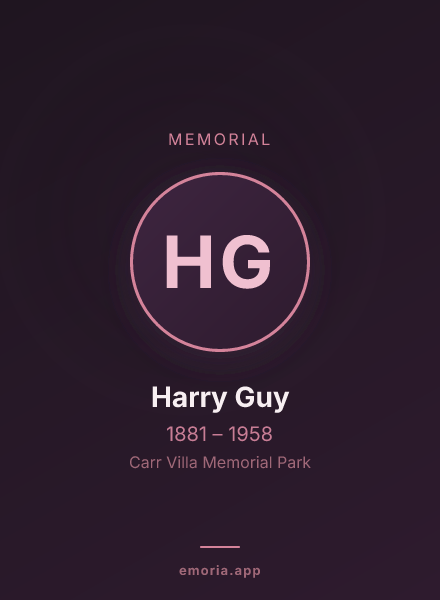 Memorial portrait of Harry Guy