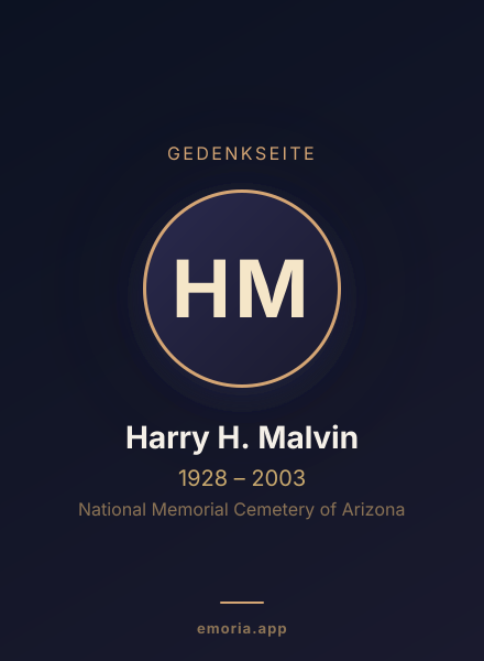 Gedenkportrait von Harry H. Malvin