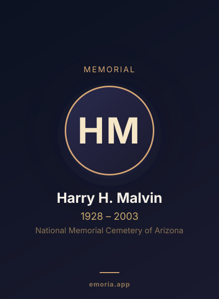 Memorial portrait of Harry H. Malvin