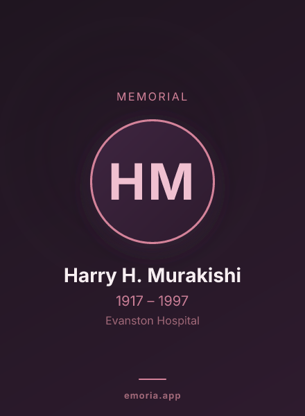 Memorial portrait of Harry H. Murakishi