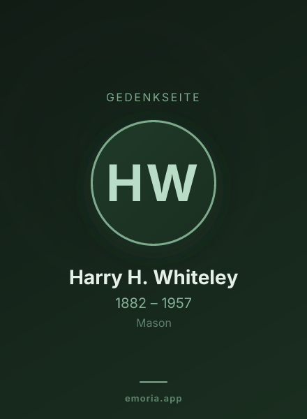 Gedenkportrait von Harry H. Whiteley
