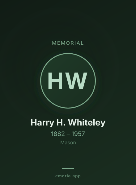 Memorial portrait of Harry H. Whiteley