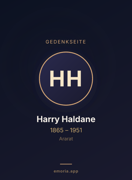 Gedenkportrait von Harry Haldane
