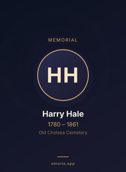 Memorial portrait of Harry Hale