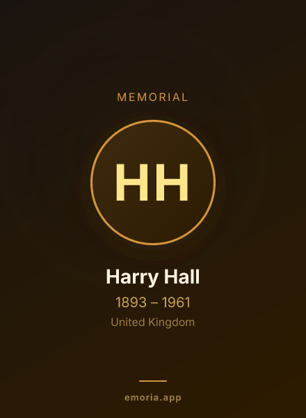 Memorial portrait of Harry Hall