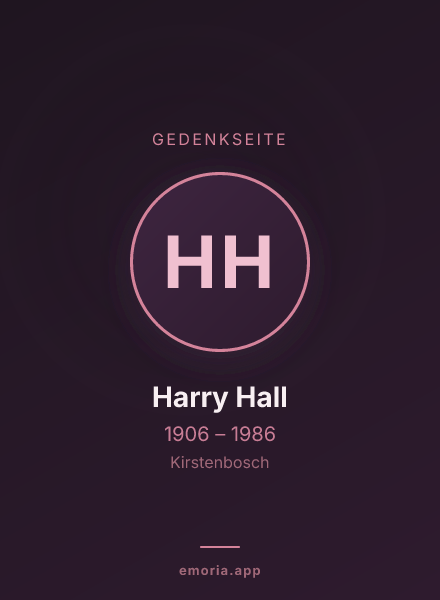 Gedenkportrait von Harry Hall