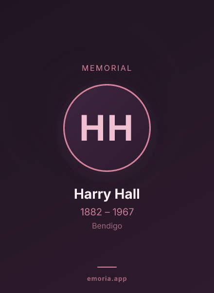 Memorial portrait of Harry Hall