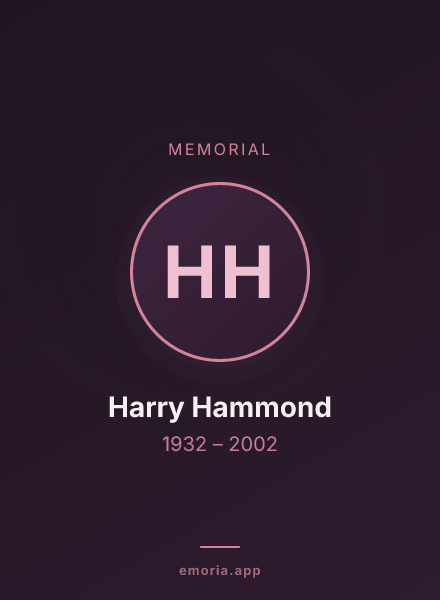 Memorial portrait of Harry Hammond